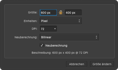 Grösse ändern