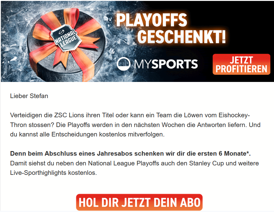 Beispiel eines Graymails