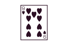 Spielkarte Neun der Herzen