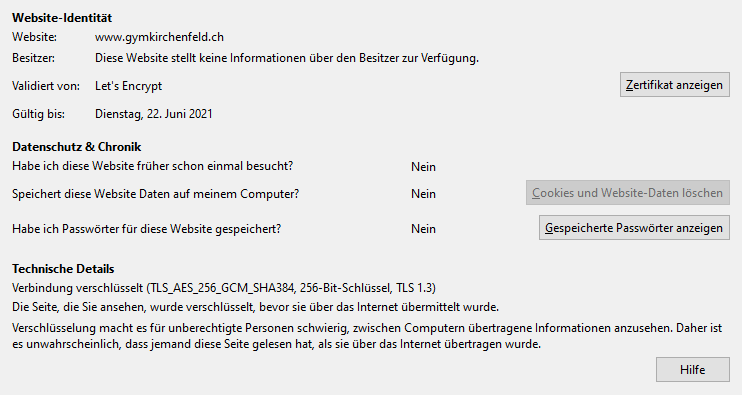 Informationen zur Webseite