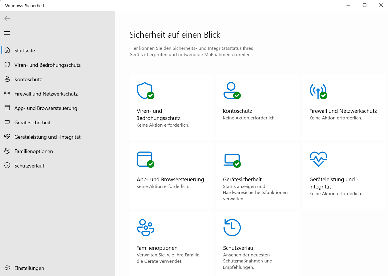 Einstellungen -> Windows-Sicherheit